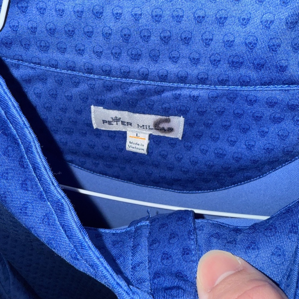 Peter Millar Blue Patterned Quarter-Zip Pullover - image 2